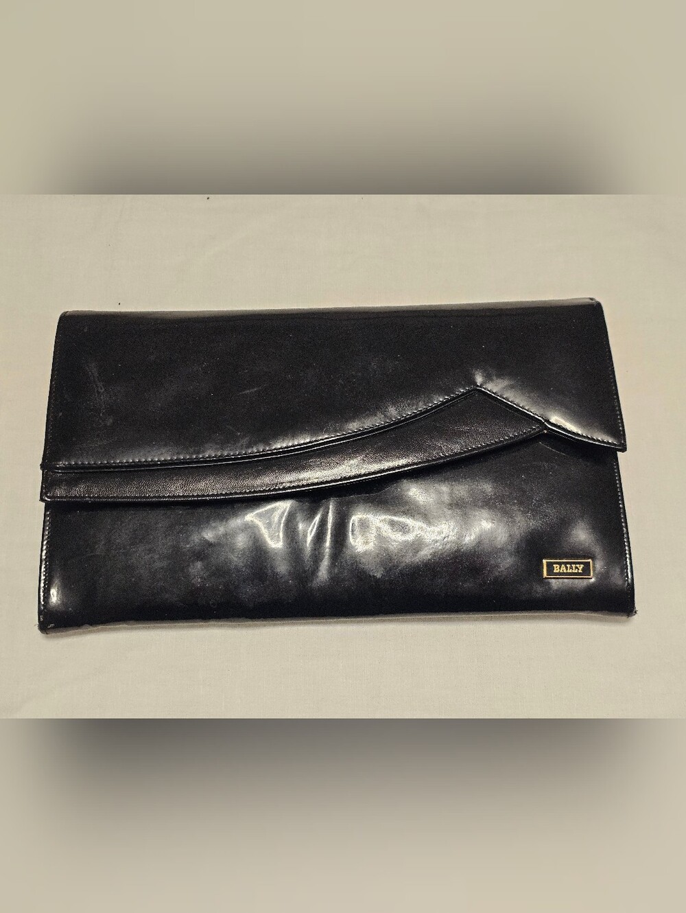 Bally Black Leather Clutch Bag